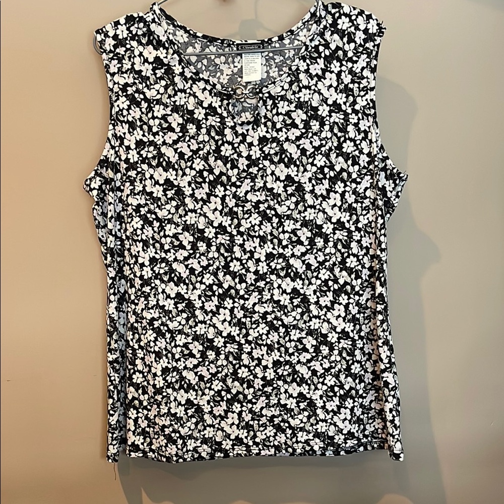 Fitted Black and White Tank Top